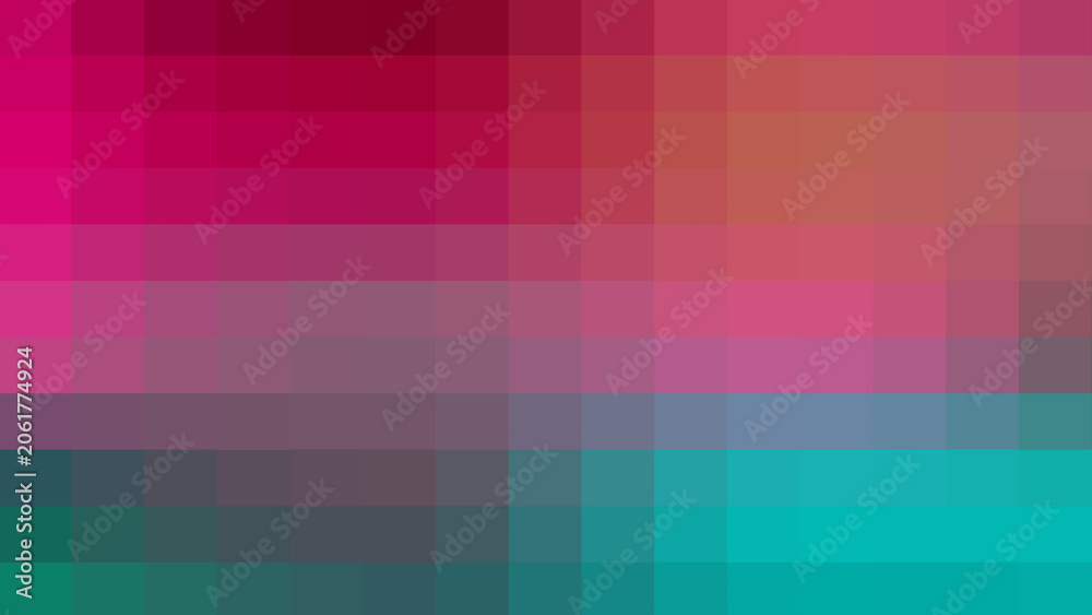 Fototapeta premium Abstract pixelated background with a gradient of pink, purple, and teal colors
