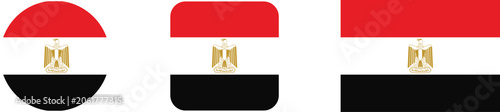 Tableau sur toile Egyptian flag variations with golden eagle emblem