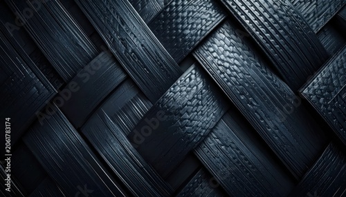 Dark Woven Texture Abstract Background.