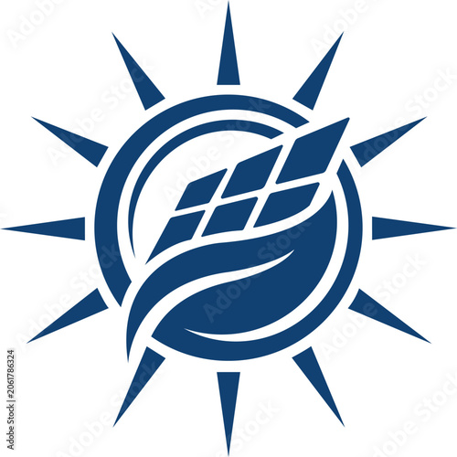 A Solar Energy Leaf Logo