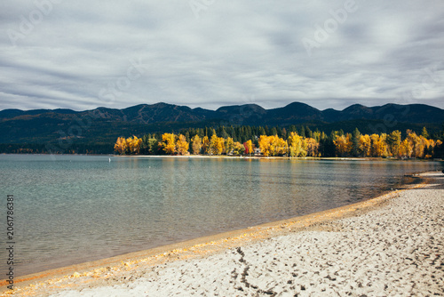 Lake and Mountains in Autumn