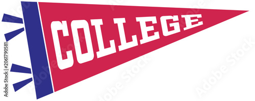 Foto College Pennant, vector illustration