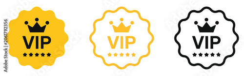 Fotografie vip badge premium membership icon set