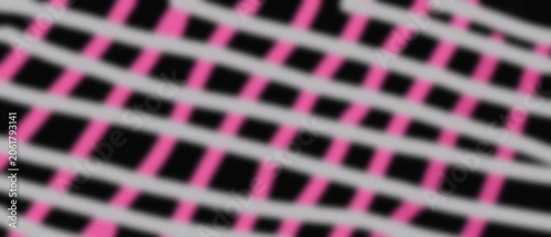 Abstract background featuring vibrant pink and white diagonal stripes on black canvas.