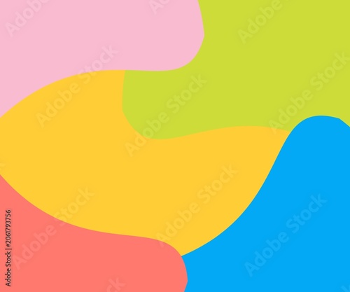 Abstract colorful background illustration.Pastel fluid shapes with curved lines.