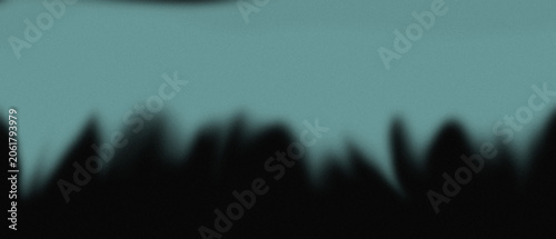Teal and black abstract horizon with serrated edge and grainy texture.