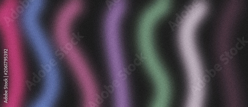 Abstract vertical wavy color stripes on dark background with grainy texture for modern design.