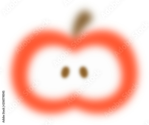 Blurry heart apple star clover tomato