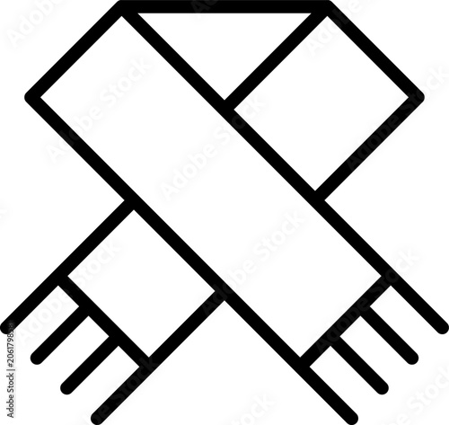 Scarf line icon, winter clothing accessory