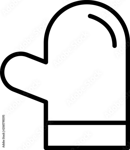 Oven mitt line icon for kitchen and cooking