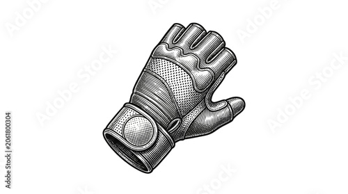 Detailed view of sports glove.