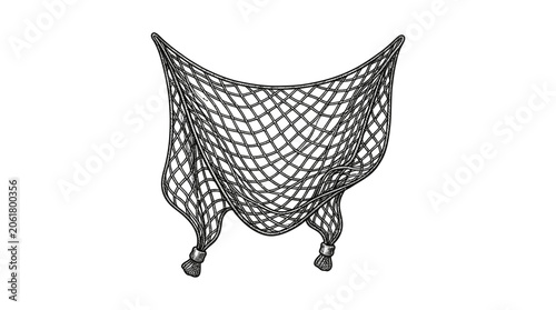 Fishing Net Closeup View.