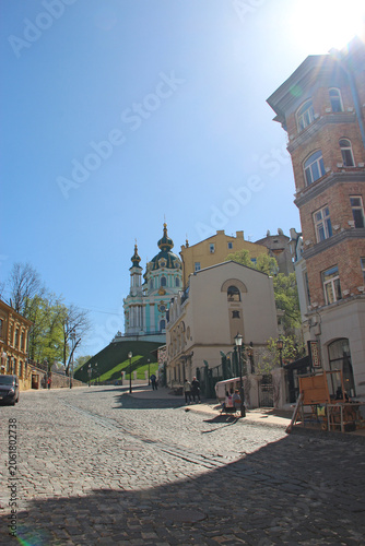 Andriyivskyy Descent in Kyiv with Richard Lionheart Castle