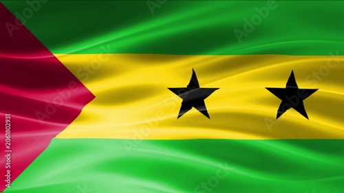 Two Black Stars on Vibrant Red, Yellow, and Green Wavy Flag Background