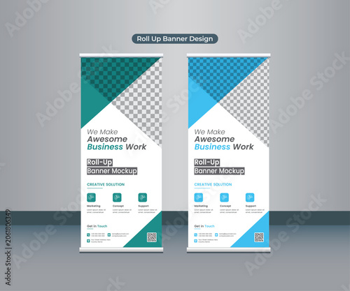 Roll up banner design template for any business
