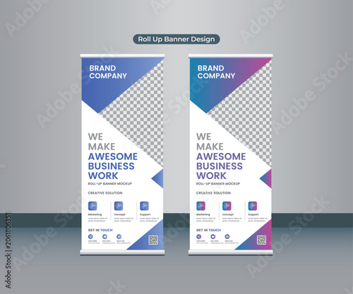 Roll up banner design template for any business