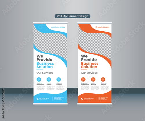 Roll up banner design template for any business