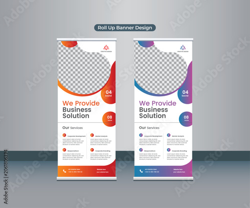 Roll up banner design template for any business