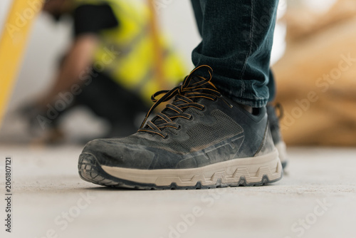 Construction work boots steel toe cap footwear building site safety PPE protective equipment