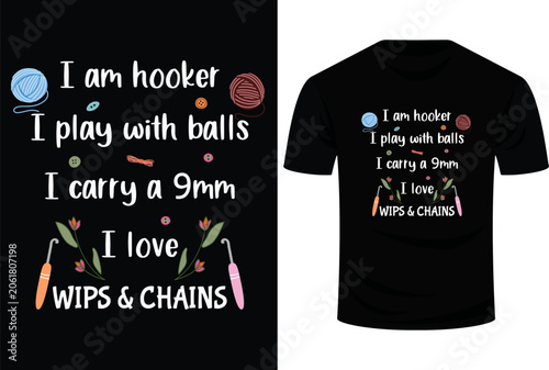 Funny Crochet Knitting I’m A Hooker  Funny Crochet Svg Design
