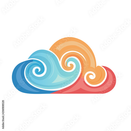 Flat design sound wave vector graphic
