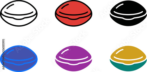 Fotografie Colorful macarons in various flavors and colors illustration