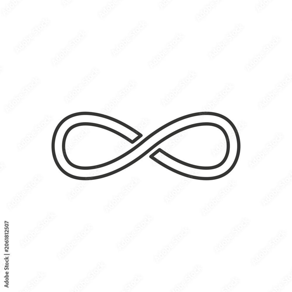 Naklejka premium Simple Black Infinity Symbol Line Art Illustration.