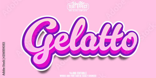 Photos Gelato editable text effect, customizable icecream and dessert 3d font style