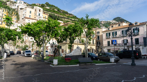 View of Minori on the Amalfi Coast in Italy.