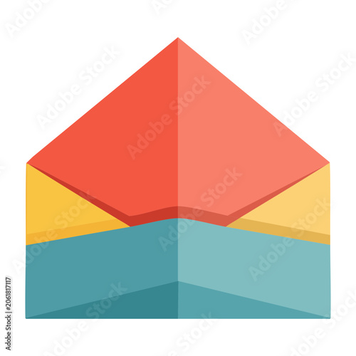 Flat design envelope icon with gradient colors