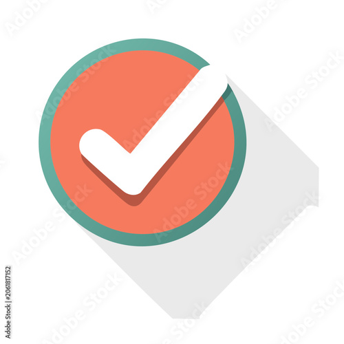 Flat design checkmark icon with transparent background