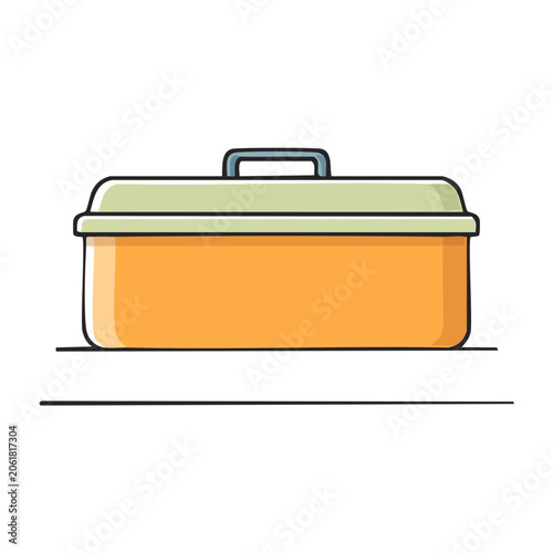 Orange Toolbox with Green Lid Illustration