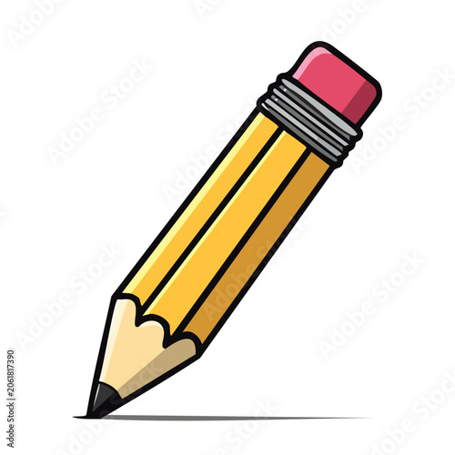 Yellow Pencil with Pink Eraser Icon
