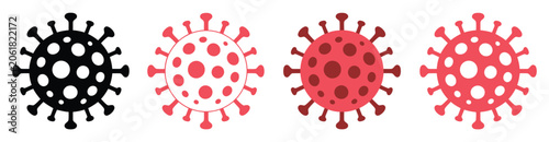 Photos Virus Bacteria Microbe Icon Vector flat style microorganism symbols for medical