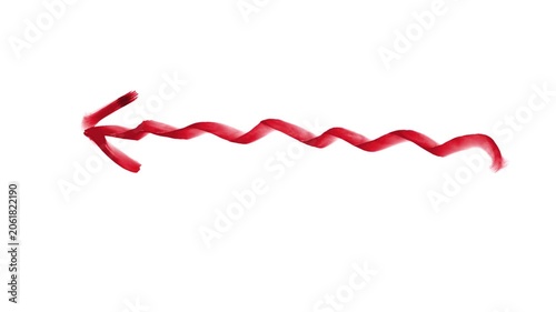 A brush stroke of an arrow pointing to the left