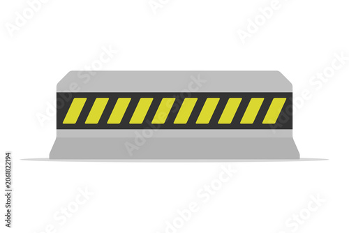 Concrete road block icon. Colored silhouette. Front and side view. Vector simple flat graphic illustration. Isolated object on a white background.