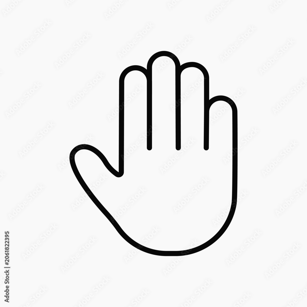 Fototapeta premium Minimalist hand stop icon vector