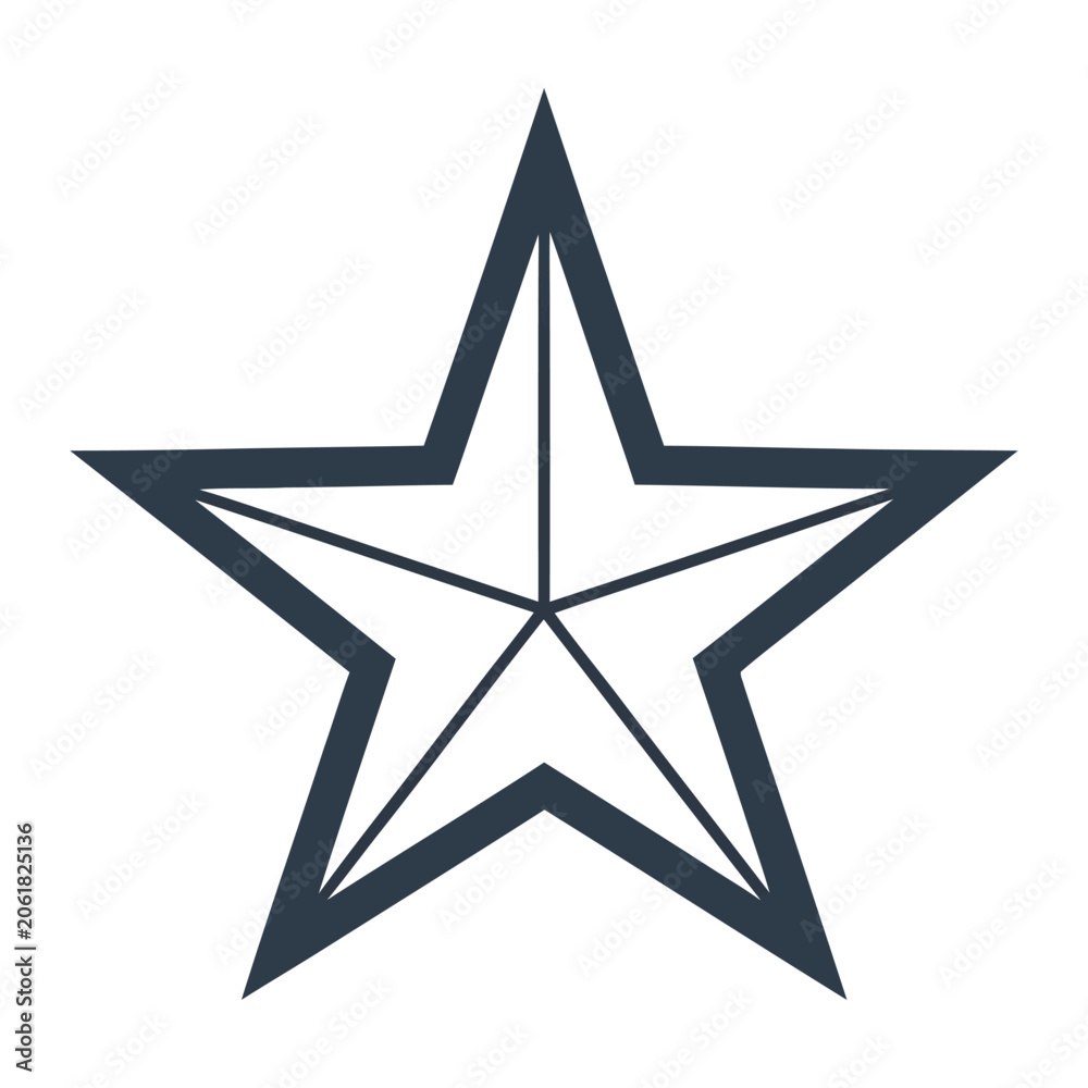 Obraz premium Fivepointed star icon with outline