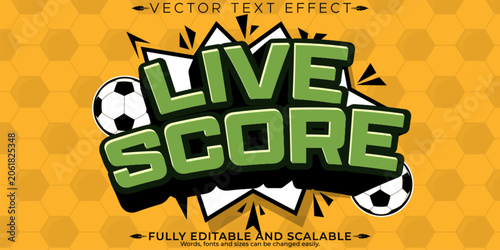 Soccer editable text effect, editable football and sport text style