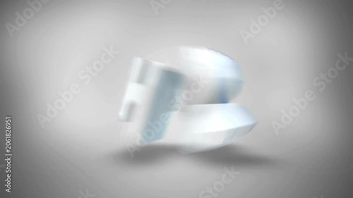3D Blue SHARE Text Rotating and Transforming into Network Share Icon
