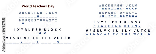 Cuadro en lienzo World Teachers Day Cryptic Puzzle printable secret message challenge for classro