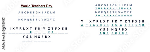 Fotografía Teacher Day Cryptic Message secret coded quote worksheet for teacher appreciatio