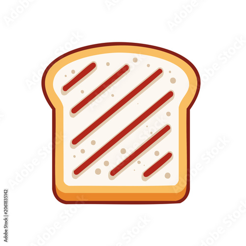 Flat design toast with jam icon