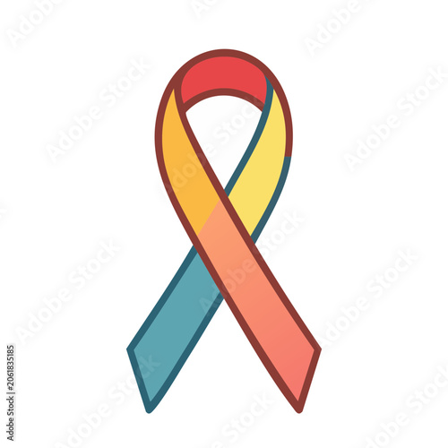 Multicolor awareness ribbon icon