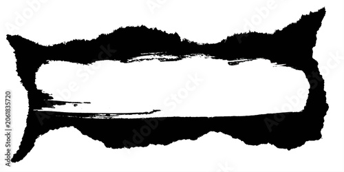 Schilderij op canvas Grunge badge paint brush stroke, hand drawn black sticker