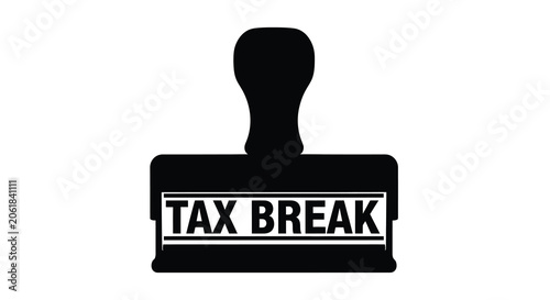Tableau sur toile Tax Break Stamp Silhouette On White Background A Bold Graphic Design