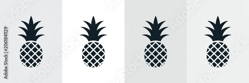 Four dark pineapple icons arranged in a repeating pattern on a light background