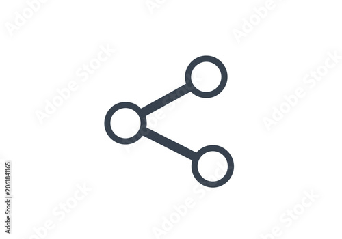 A very simple and important vector illustration of a perfect link share or connection symbol line art