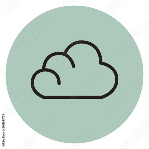 cloud computing icon on mint color background