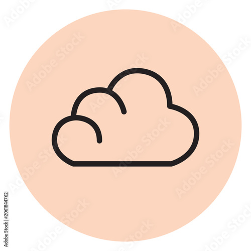 cloud computing icon on beige color background